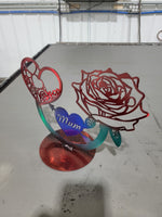 Mothers day steel flower and heart