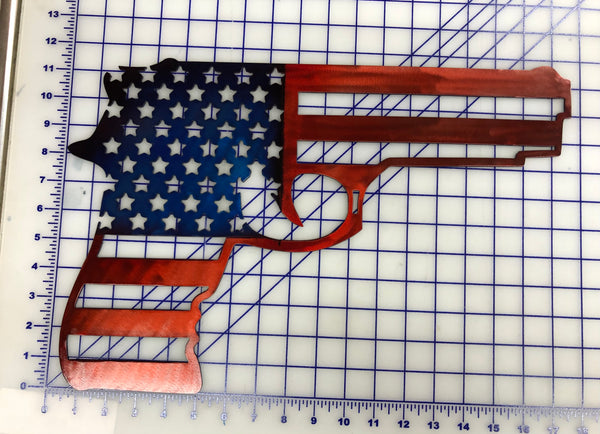 Metal art flag handgun