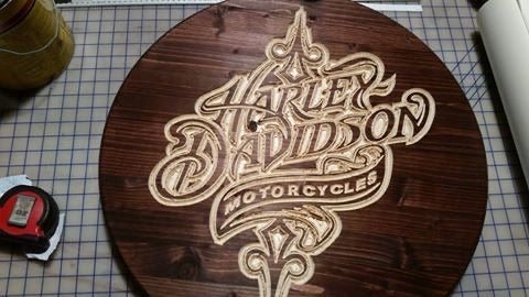 Harley Davidson custom wood carvings