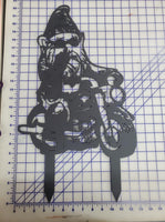 Biker Gnome garden stake